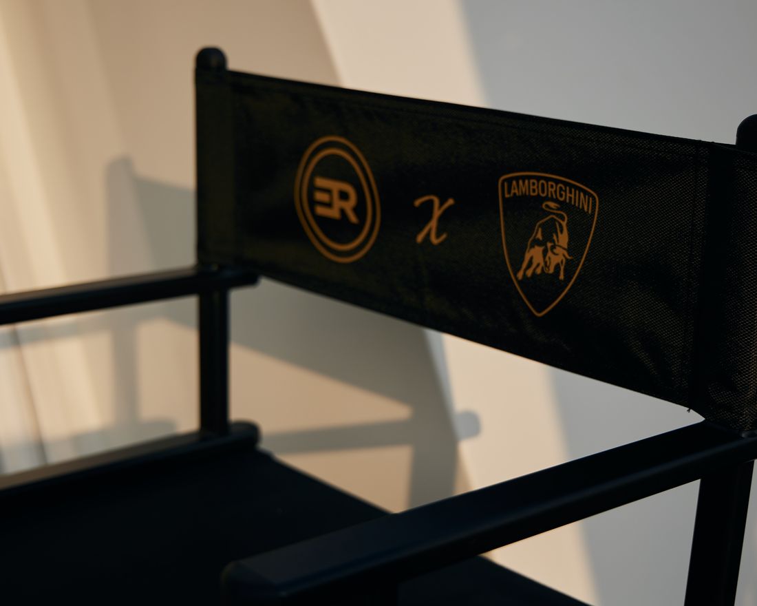 Elite Rentals x Lamborghini branded director's chair